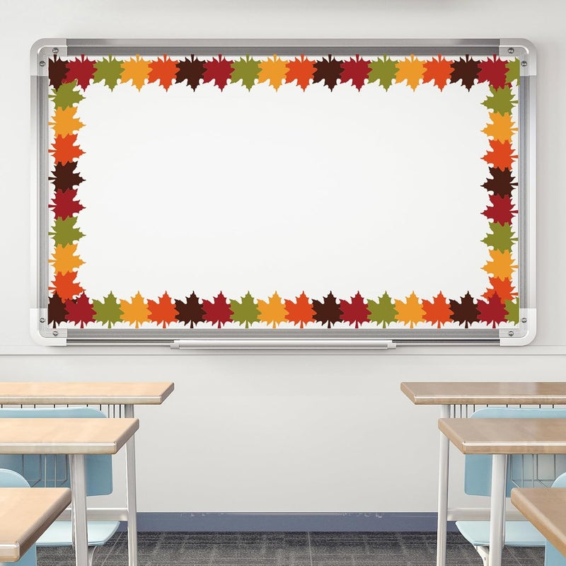 Whaline 32.8Ft Fall Bulletin Board Borders Maple Leaves Shape Die-Cut Bulletin Board Strips Colorful Autumn Leaf Rolled Bulletin Border Trim for Fall Harvest Thanksgiving Classroom Office Decor - Image 5